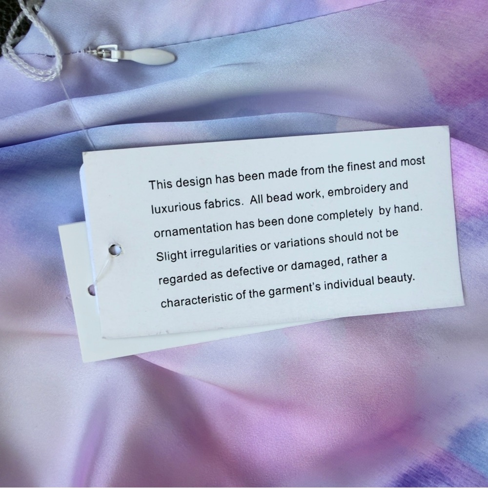 Aidan by Aidan Mattox Pastel Tie-Dye Cowl Neck Maxi Dress Gown Size 6 NWT - Picture 12 of 16